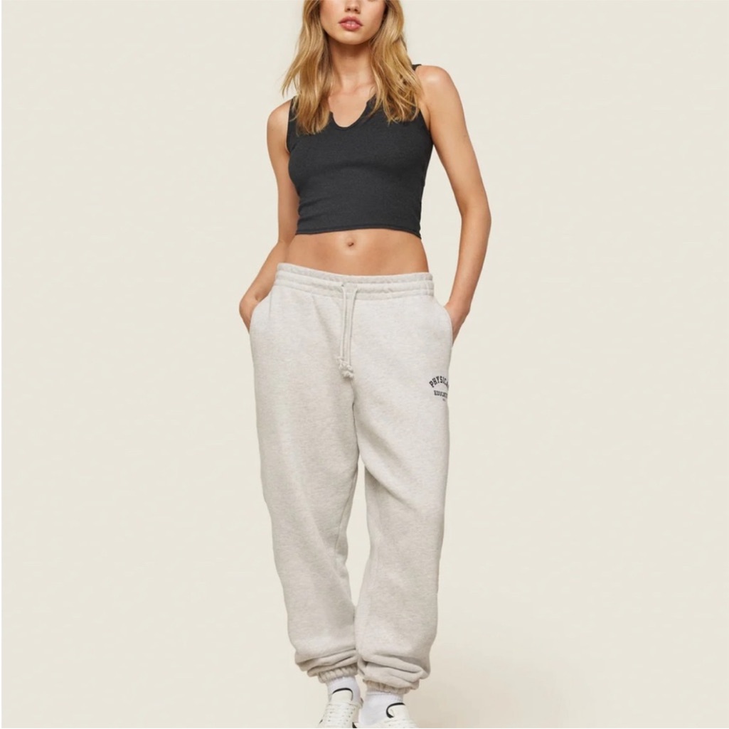 Gymshark Phys Ed Logo Sweatpants Light Gray Marl Small